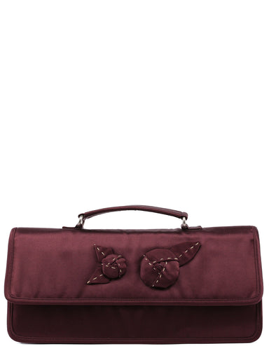 Prada Burgundy Raso Satin Top Handle Bag