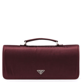 Prada Burgundy Raso Satin Top Handle Bag