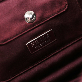 Prada Burgundy Raso Satin Top Handle Bag