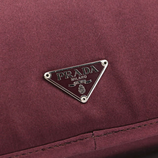 Prada Burgundy Raso Satin Top Handle Bag