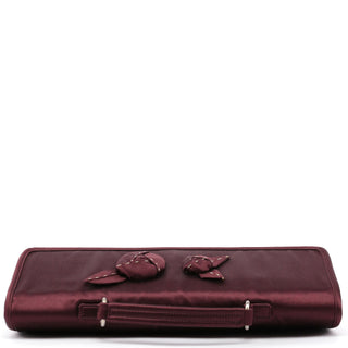 Prada Burgundy Raso Satin Top Handle Bag