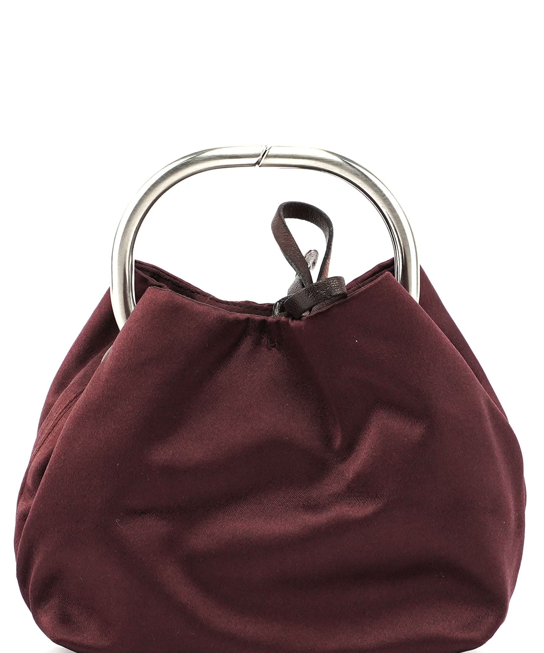 Prada Burgundy Satin Mini Ring Bag
