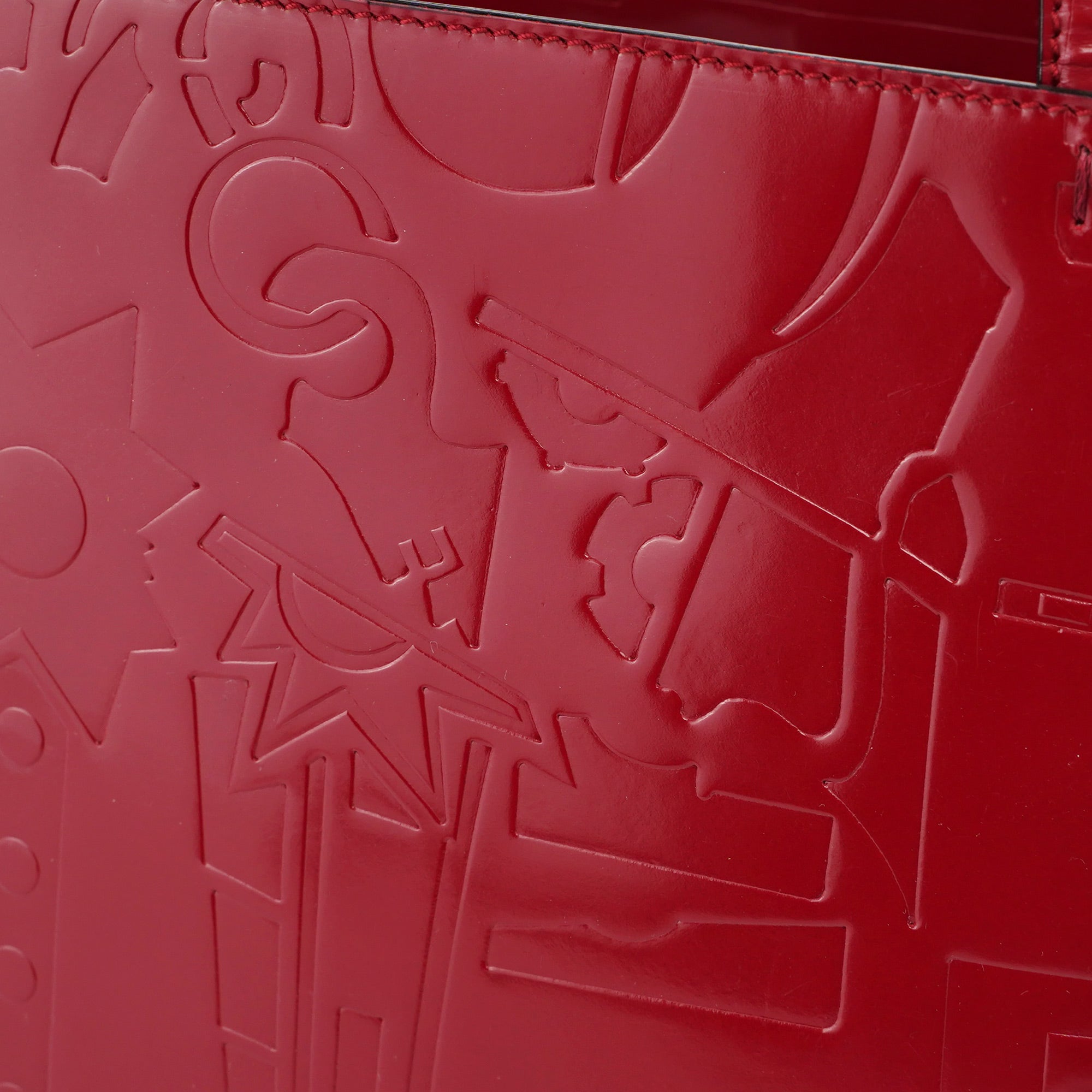 Prada Burgundy Spazzolato Embossed Tote Bag