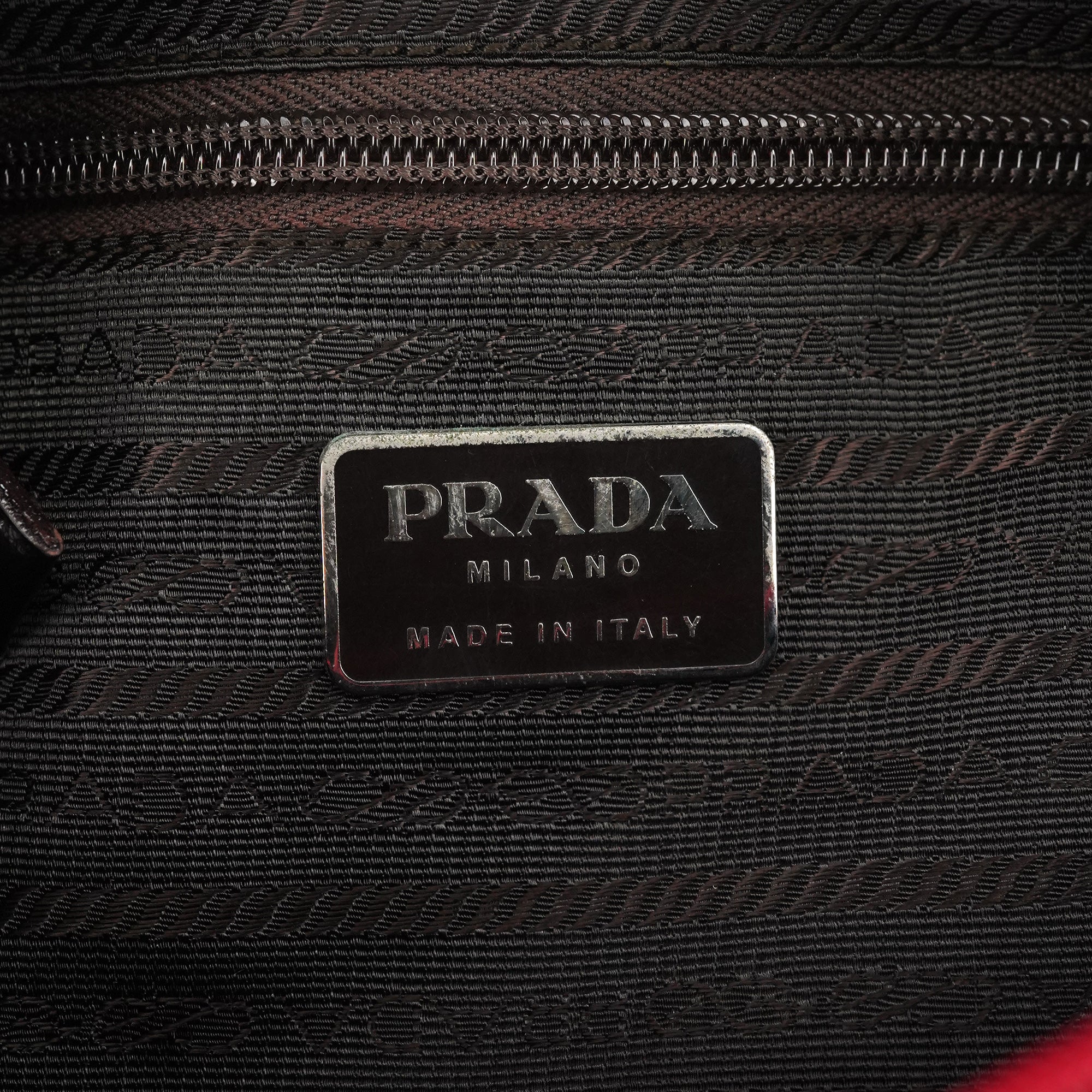 Prada Burgundy Spazzolato Leather Shoulder Bag