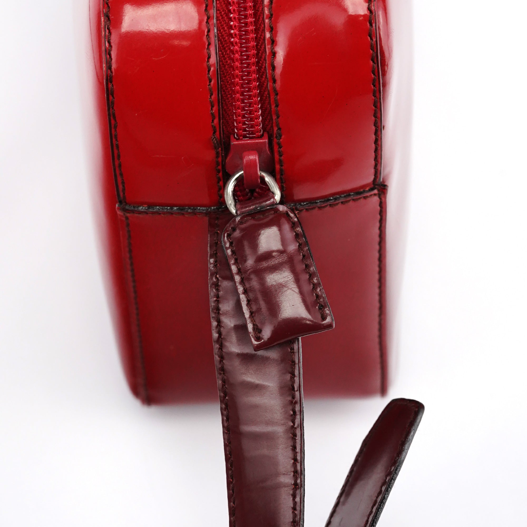Prada Burgundy Spazzolato Leather Shoulder Bag