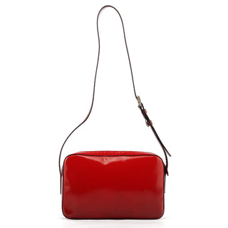 Prada Burgundy Spazzolato Leather Shoulder Bag
