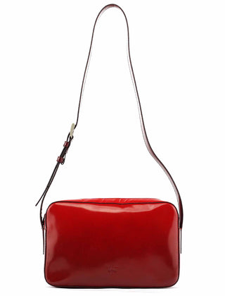 Prada Burgundy Spazzolato Leather Shoulder Bag