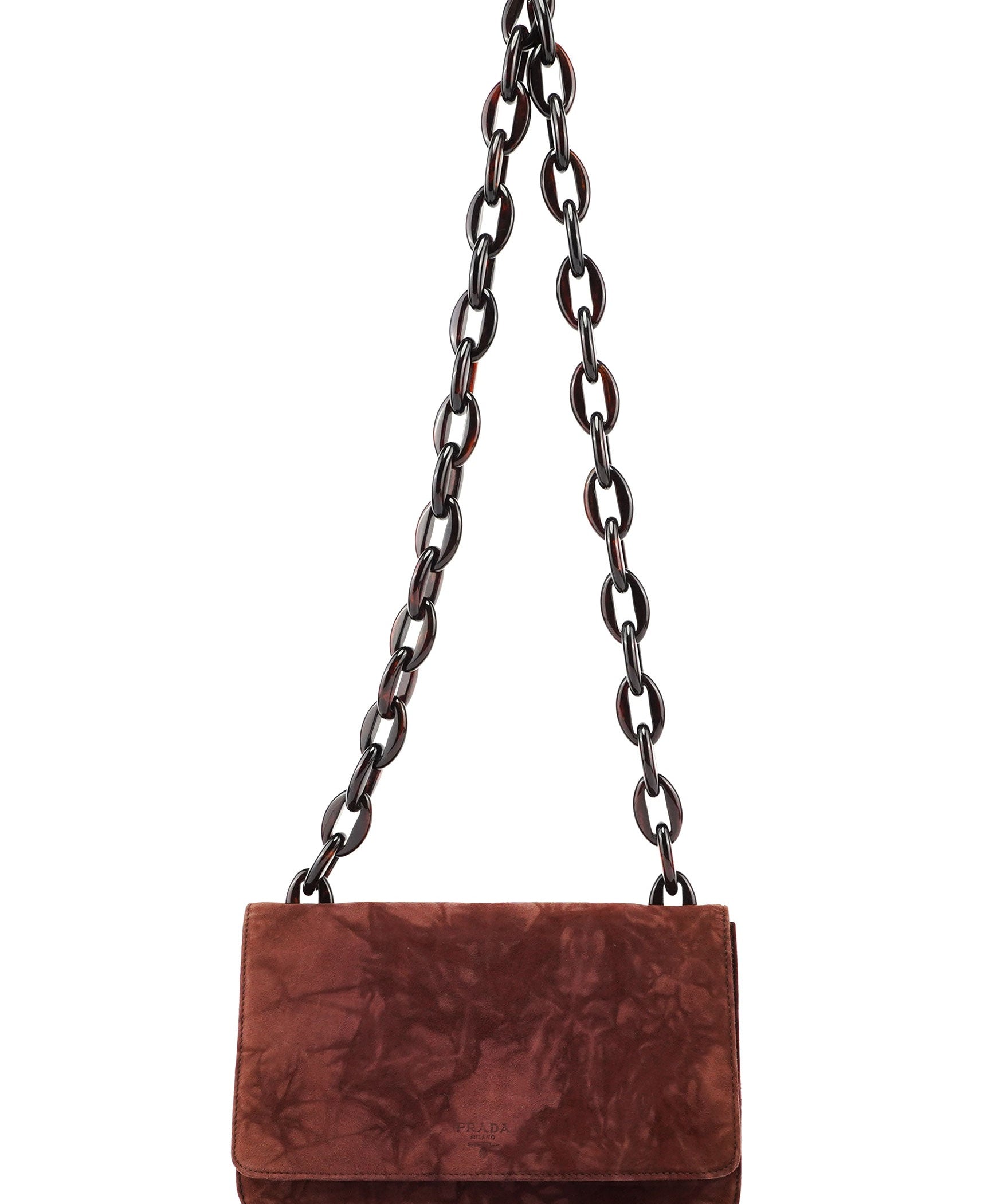 Prada Burgundy Tie Dye Plastic Handle Shoulder Bag