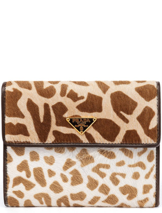 Prada Calf Hair Leopard Wallet