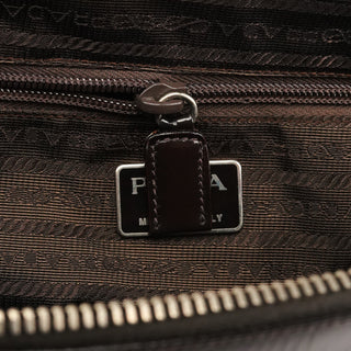 Prada Dark Brown Spazzolato Shoulder Bag