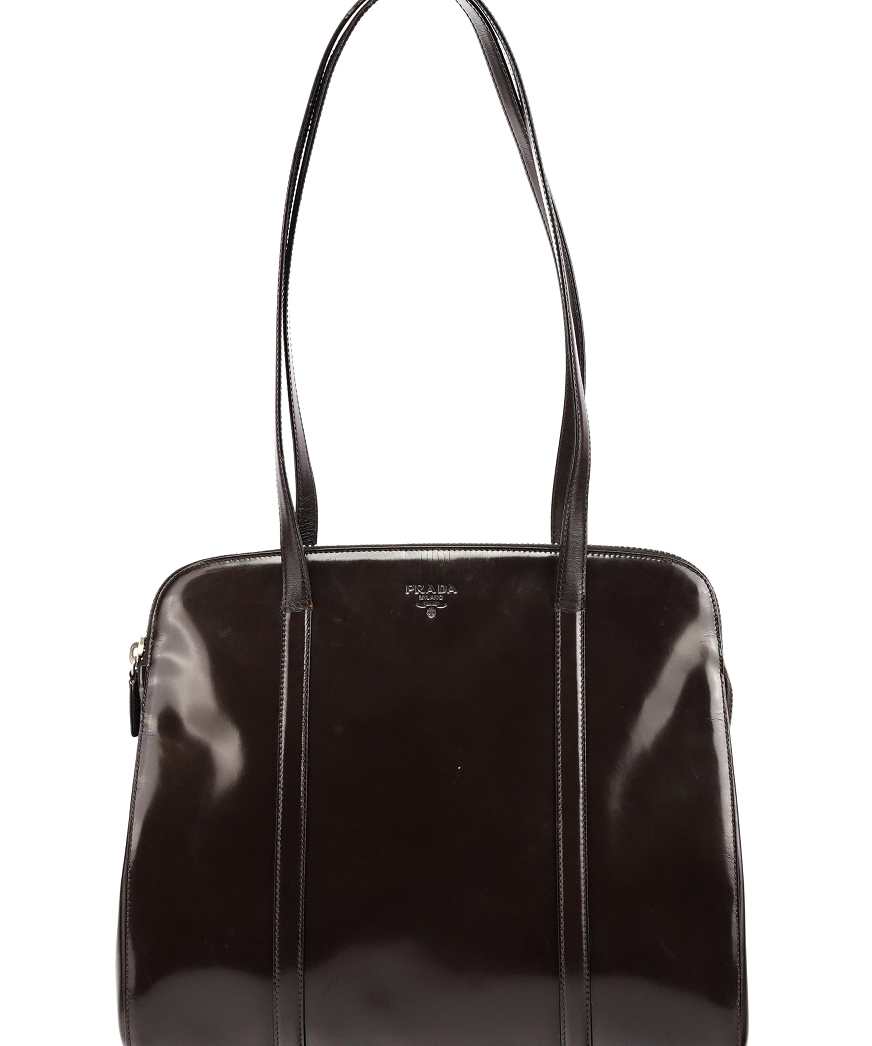 Prada Dark Brown Spazzolato Shoulder Bag
