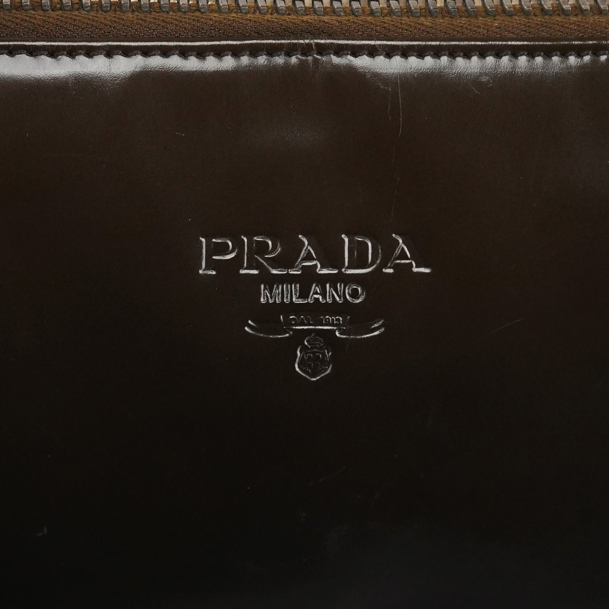 Prada Dark Brown Spazzolato Tote Bag