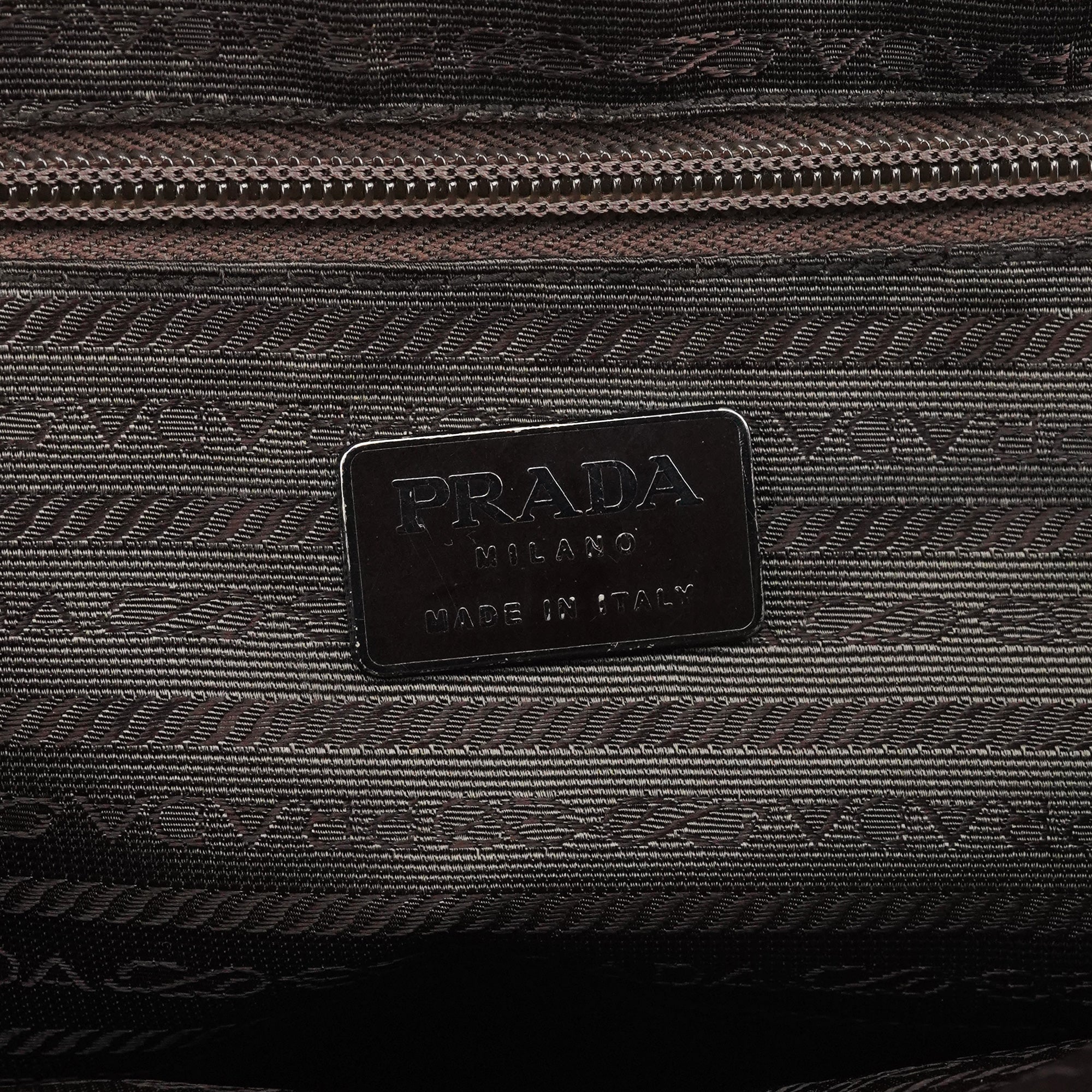 Prada Dark Brown Spazzolato Tote Bag