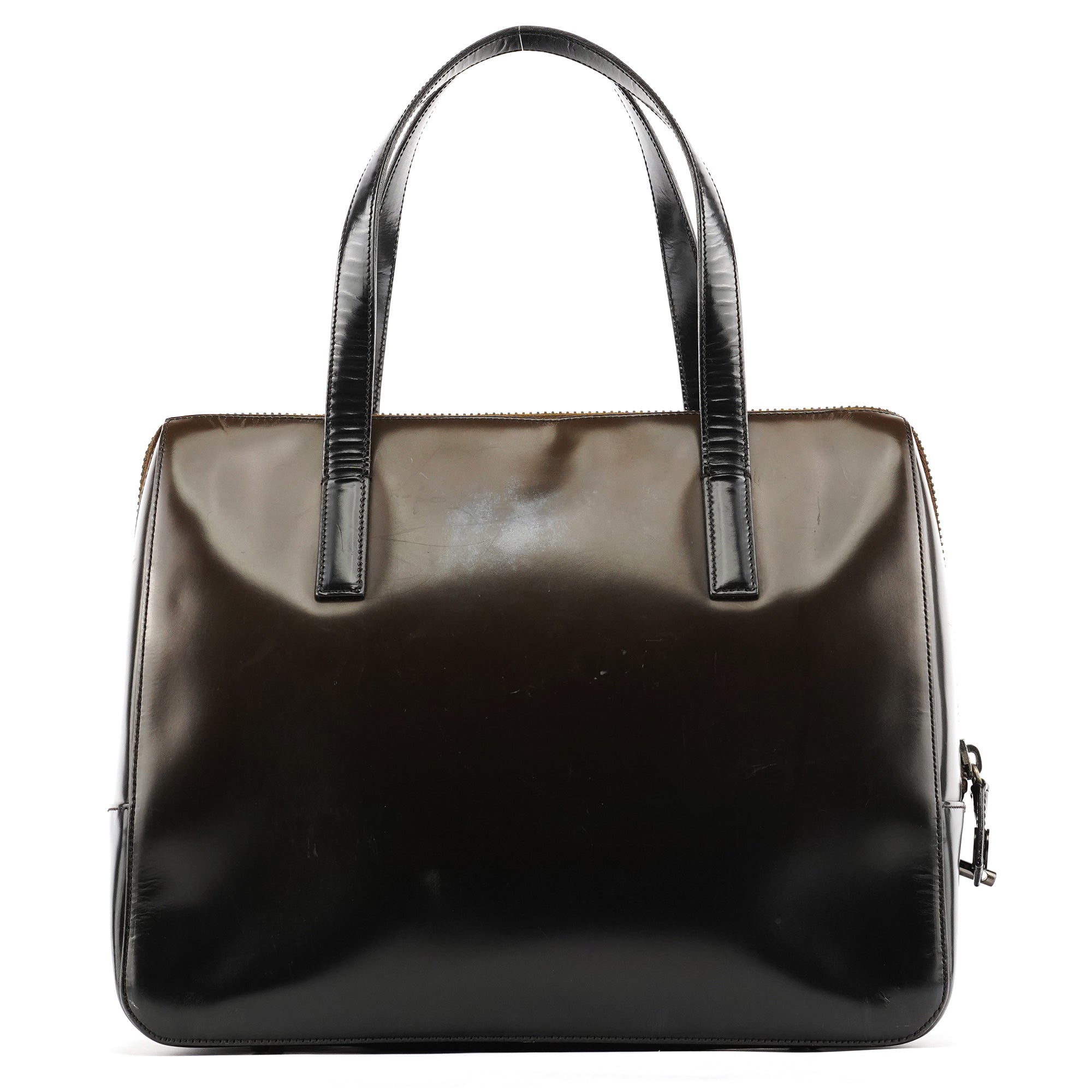 Prada Dark Brown Spazzolato Tote Bag