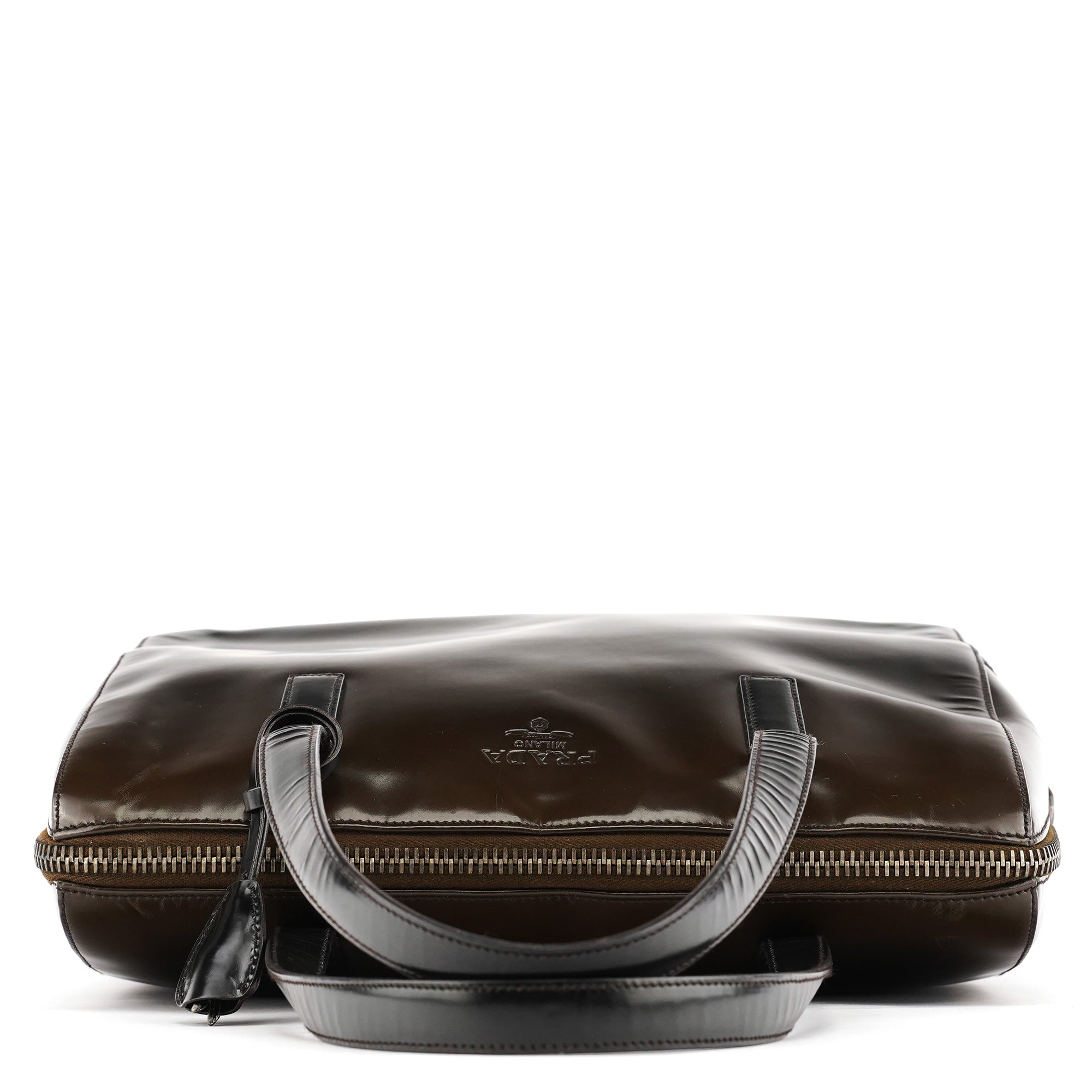 Prada Dark Brown Spazzolato Tote Bag