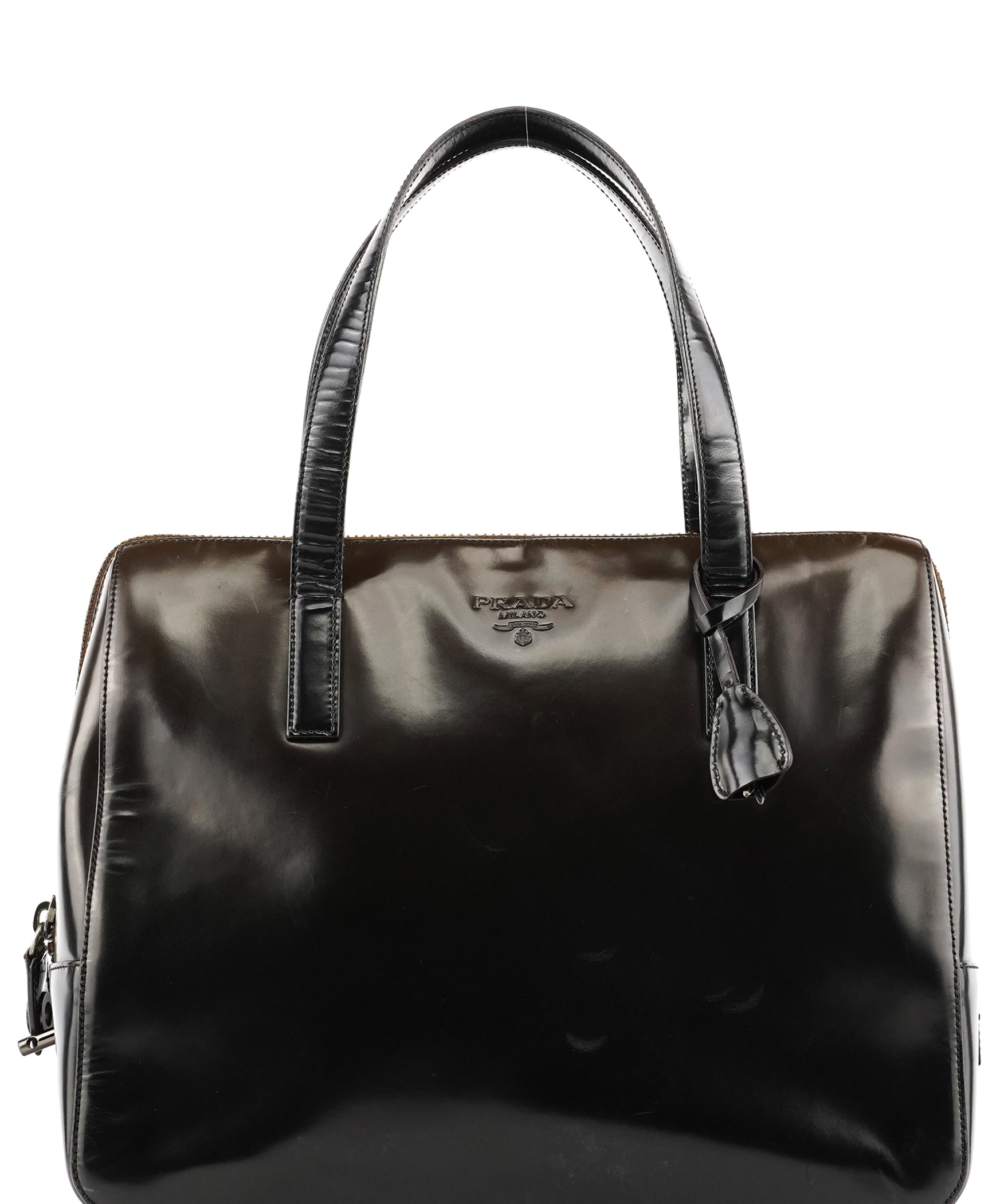 Prada Dark Brown Spazzolato Tote Bag