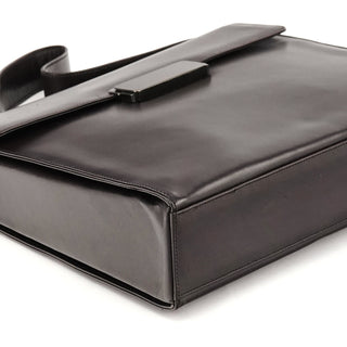Prada Dark Brown Vitello Buckle Shoulder Bag