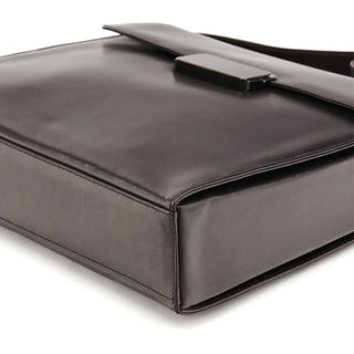 Prada Dark Brown Vitello Buckle Shoulder Bag