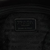 Prada Sac porté épaule Vitello Buckle en cuir de veau marron foncé