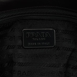 Prada Dark Brown Vitello Buckle Shoulder Bag