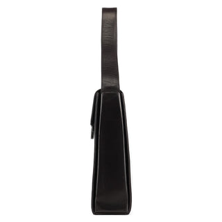 Prada Dark Brown Vitello Buckle Shoulder Bag