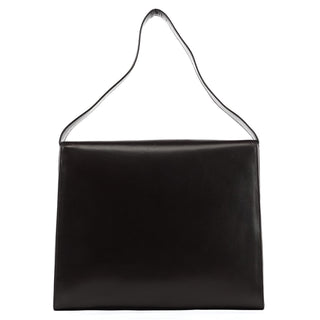 Prada Dark Brown Vitello Buckle Shoulder Bag