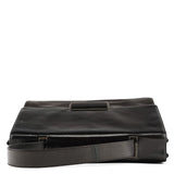 Prada Dark Brown Vitello Buckle Top Handle Bag