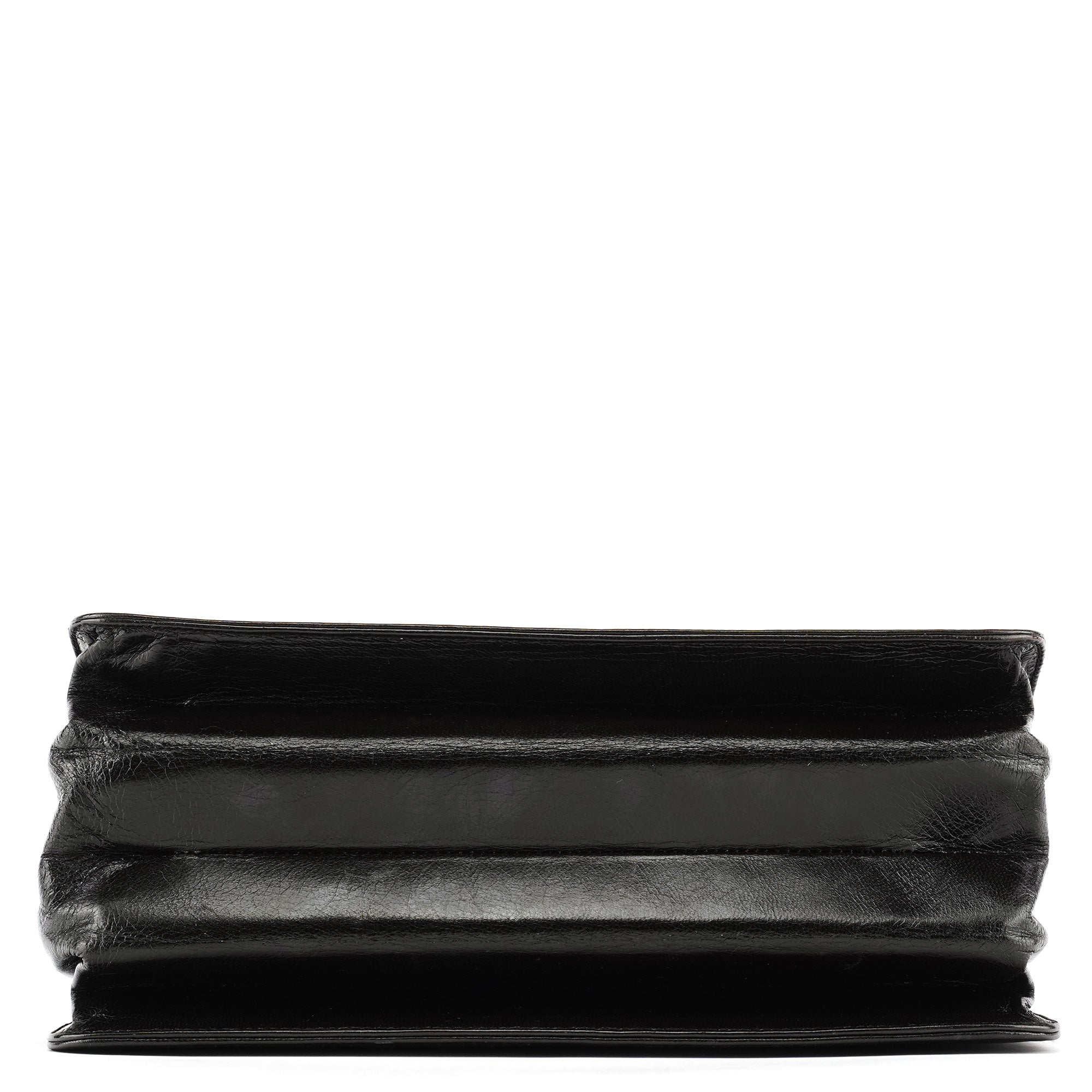 Prada Dark Brown Vitello Buckle Top Handle Bag