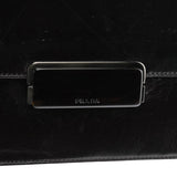Prada Dark Brown Vitello Buckle Top Handle Bag