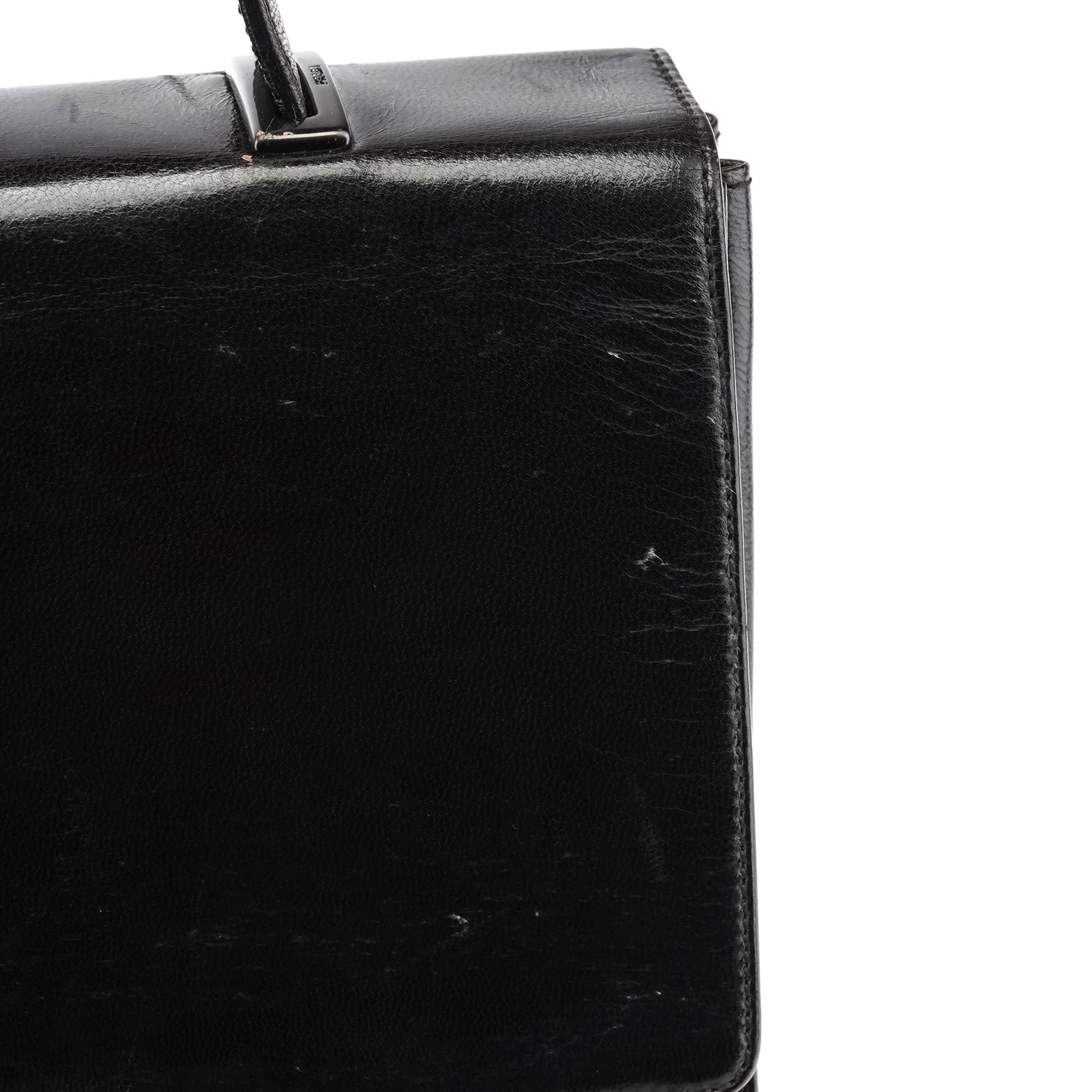 Prada Dark Brown Vitello Buckle Top Handle Bag