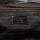 Prada Dark Brown Vitello Buckle Top Handle Bag