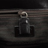 Prada Dark Brown Vitello Buckle Top Handle Bag