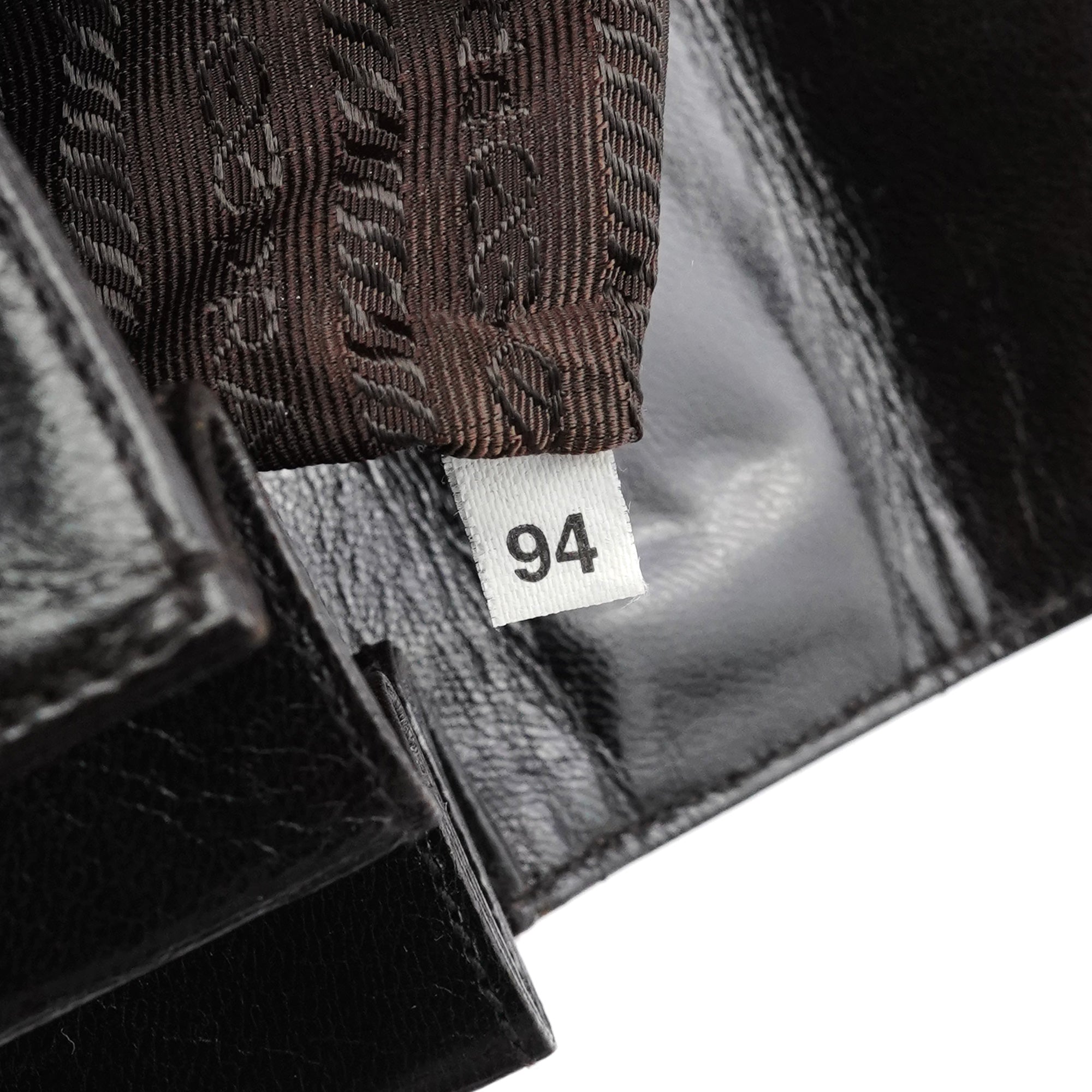 Prada Dark Brown Vitello Buckle Top Handle Bag