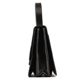Prada Dark Brown Vitello Buckle Top Handle Bag