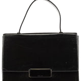 Prada Dark Brown Vitello Buckle Top Handle Bag
