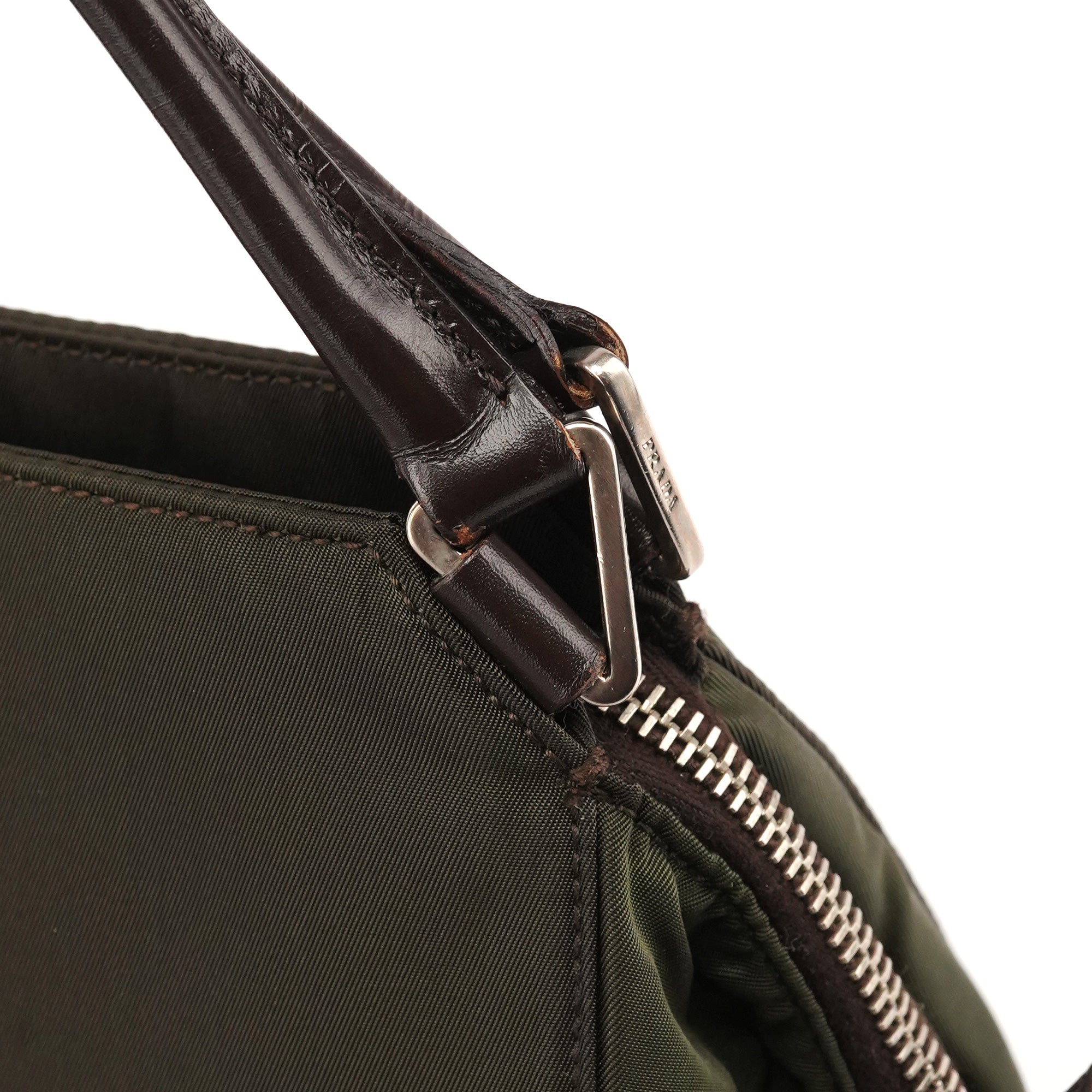 Prada Dark Green Tessuto Chic Nylon Shoulder Bag