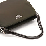 Prada Dark Green Tessuto Chic Nylon Shoulder Bag