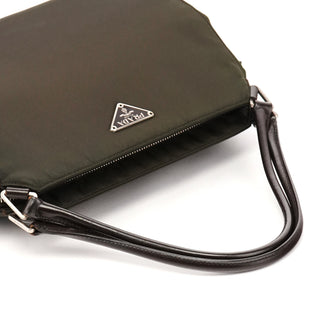 Prada Dark Green Tessuto Chic Nylon Shoulder Bag