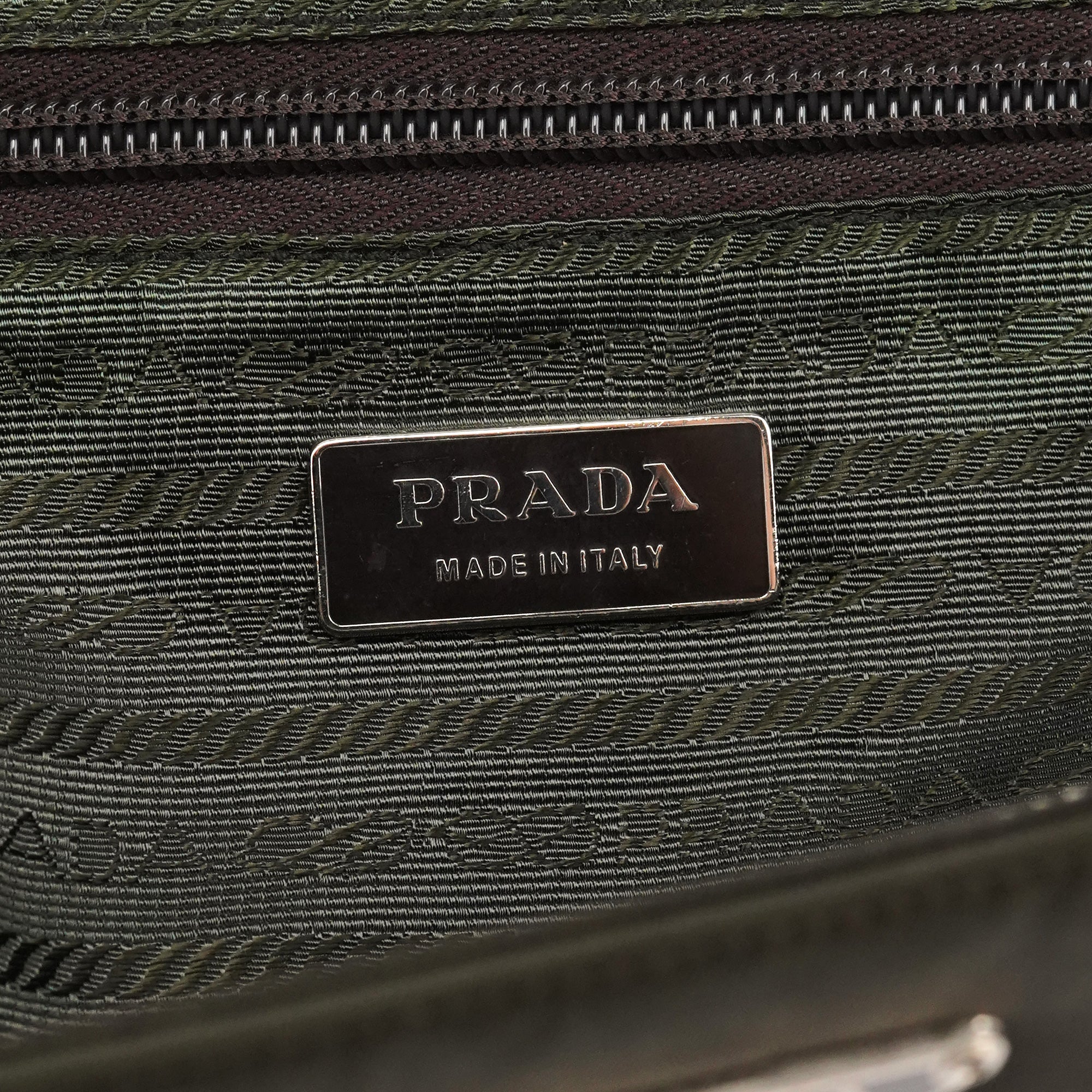 Prada Dark Green Tessuto Chic Nylon Shoulder Bag