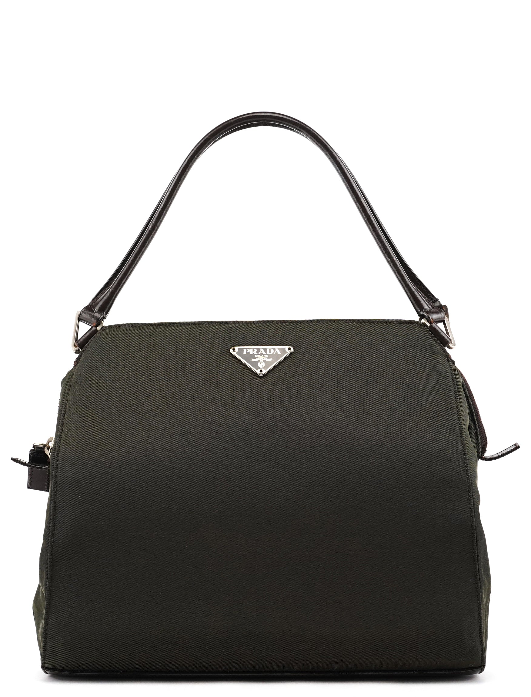 Prada Dark Green Tessuto Chic Nylon Shoulder Bag
