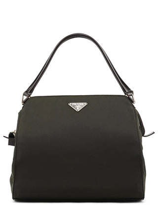Prada Dark Green Tessuto Chic Nylon Shoulder Bag