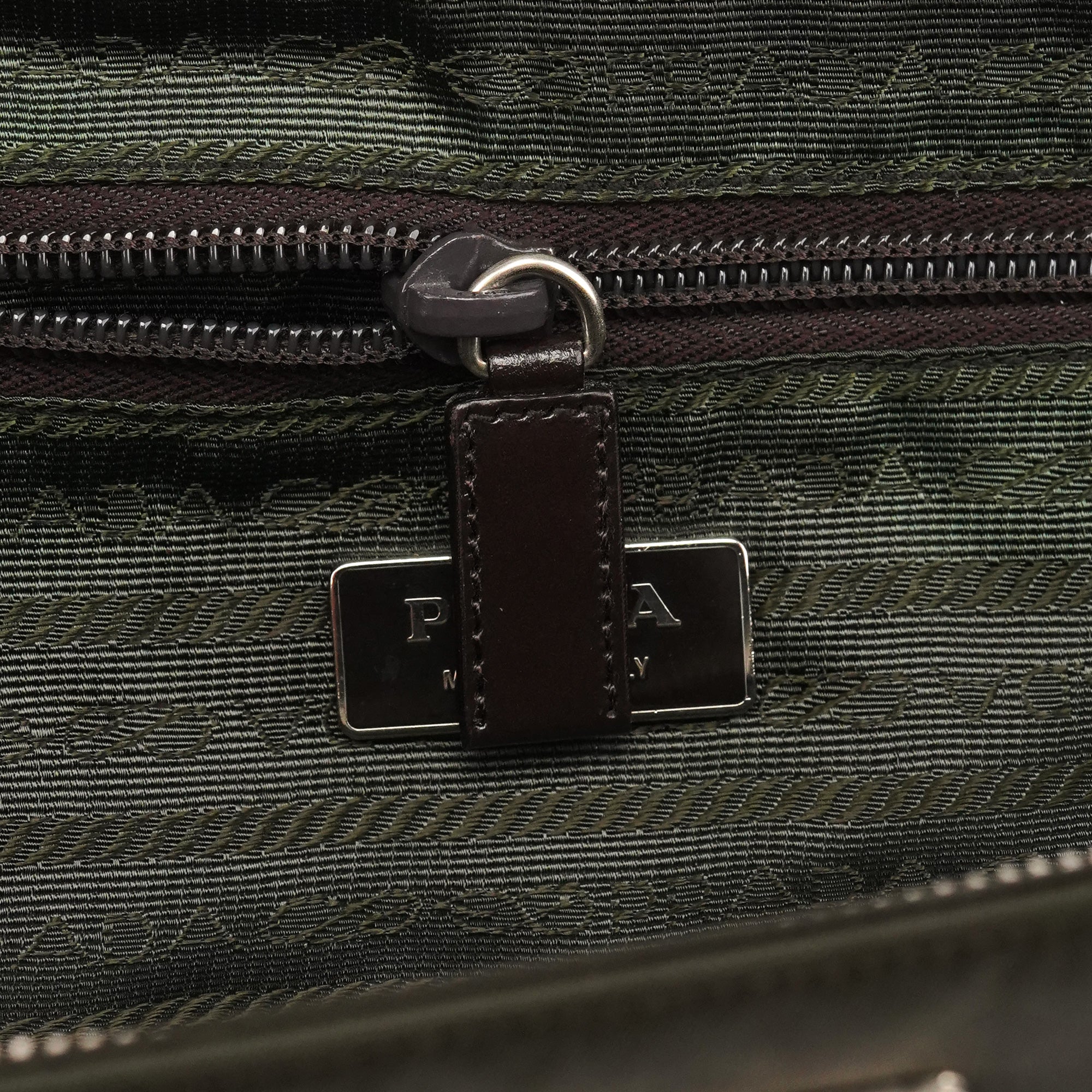 Prada Dark Green Tessuto Chic Nylon Shoulder Bag