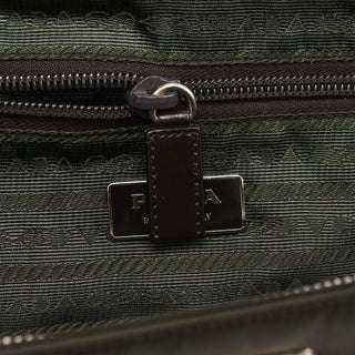 Prada Dark Green Tessuto Chic Nylon Shoulder Bag