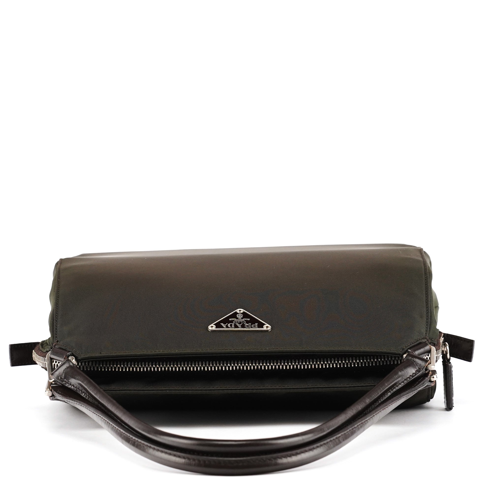 Prada Dark Green Tessuto Chic Nylon Shoulder Bag