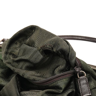 Prada Dark Green Tessuto Chic Nylon Shoulder Bag