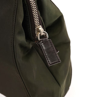 Prada Dark Green Tessuto Chic Nylon Shoulder Bag