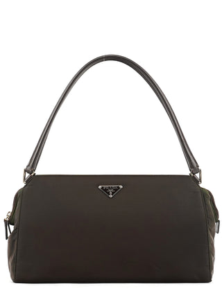 Prada Dark Green Tessuto Chic Shoulder Bag