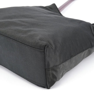 Prada Dark Grey Satin Plastic Handle Shoulder Bag