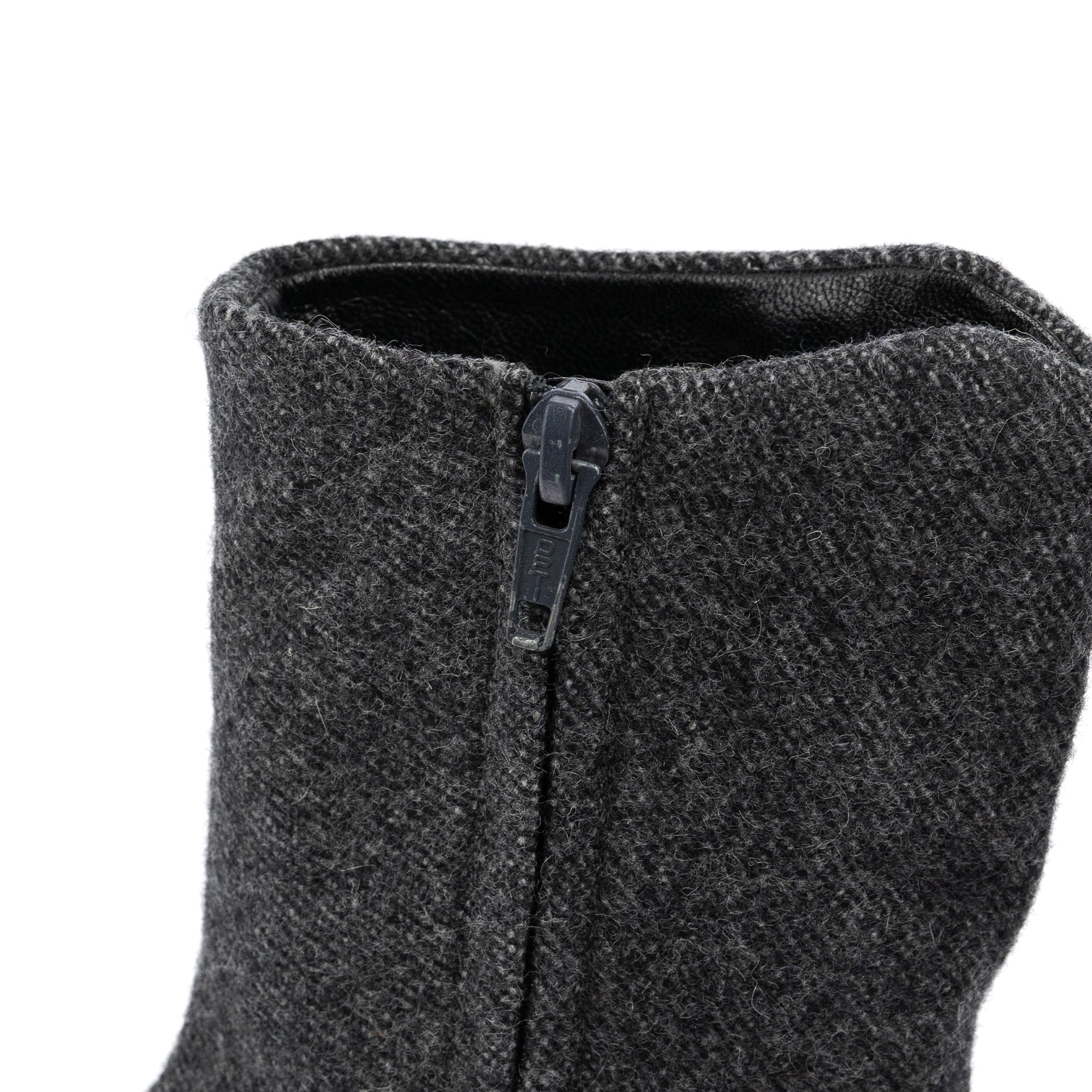 Prada Fall 1999 Anthracite Wool Platform Boots