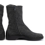Prada Fall 1999 Anthracite Wool Platform Boots